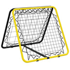 vidaXL Fußball-Rebounder Doppelseitig Verstellbar Gelb Schwarz Stahl