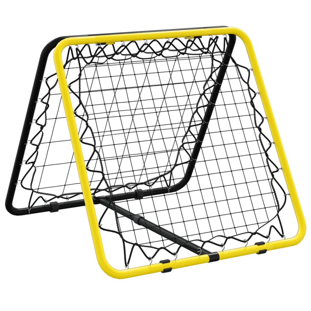 vidaXL Fußball-Rebounder Doppelseitig Verstellbar Gelb Schwarz Stahl
