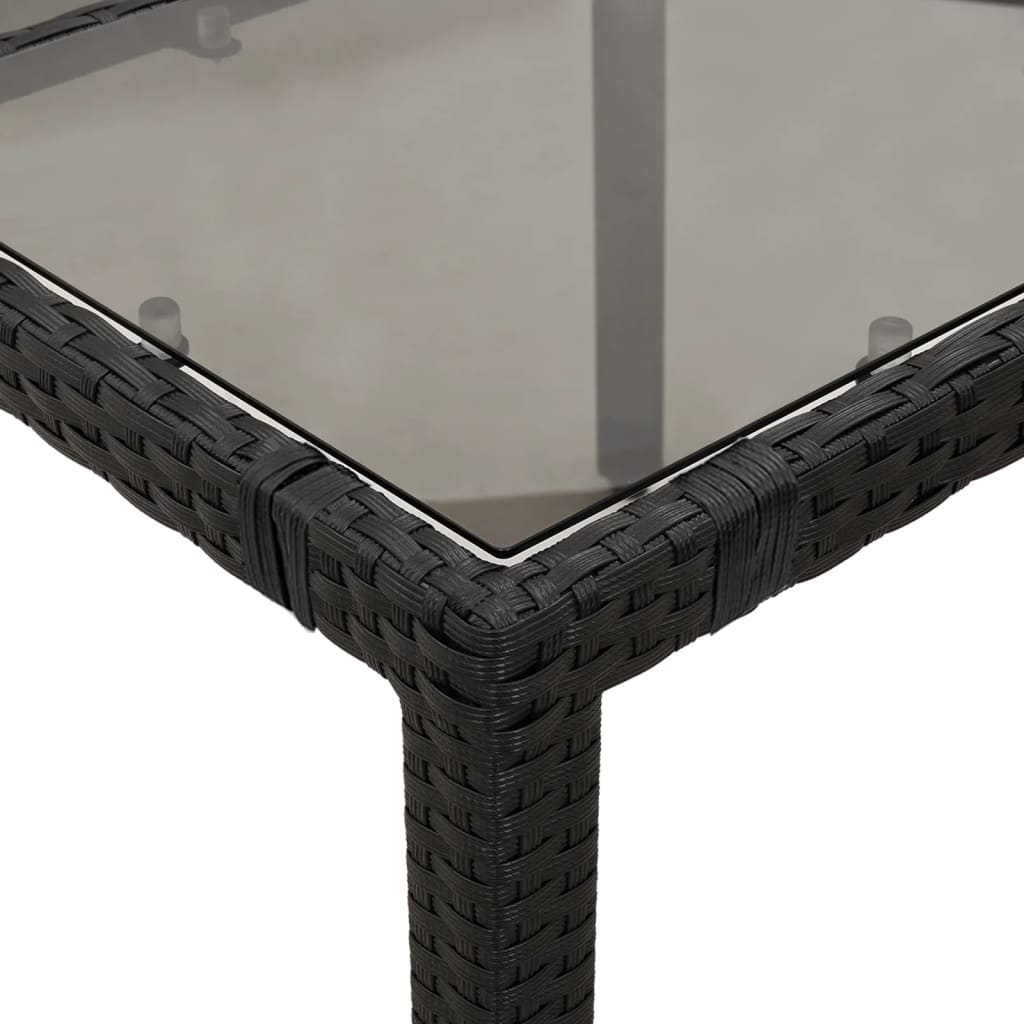 vidaXL 3-tlg. Bistro-Set mit Kissen Schwarz Poly Rattan