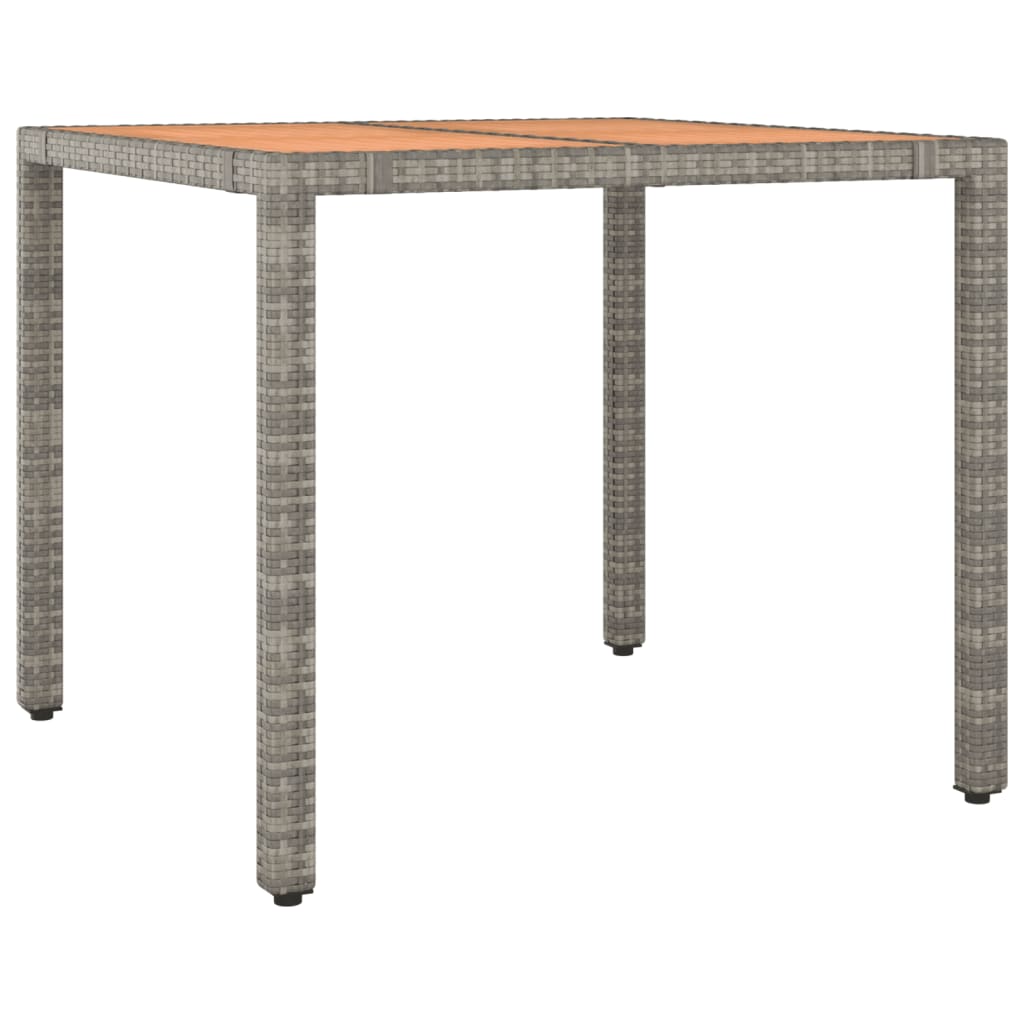 vidaXL 3-tlg. Garten-Bistro-Set mit Kissen Grau Poly Rattan