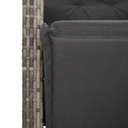 vidaXL 5-tlg. Garten-Bistro-Set mit Kissen Grau Poly Rattan