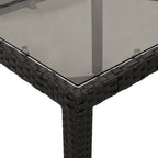 vidaXL 5-tlg. Garten-Essgruppe mit Kissen Schwarz Poly Rattan und Glas