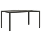 vidaXL 7-tlg. Garten-Essgruppe mit Kissen Schwarz Poly Rattan Glas