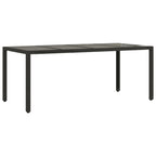 vidaXL 9-tlg. Garten-Essgruppe mit Kissen Schwarz Poly Rattan und Glas
