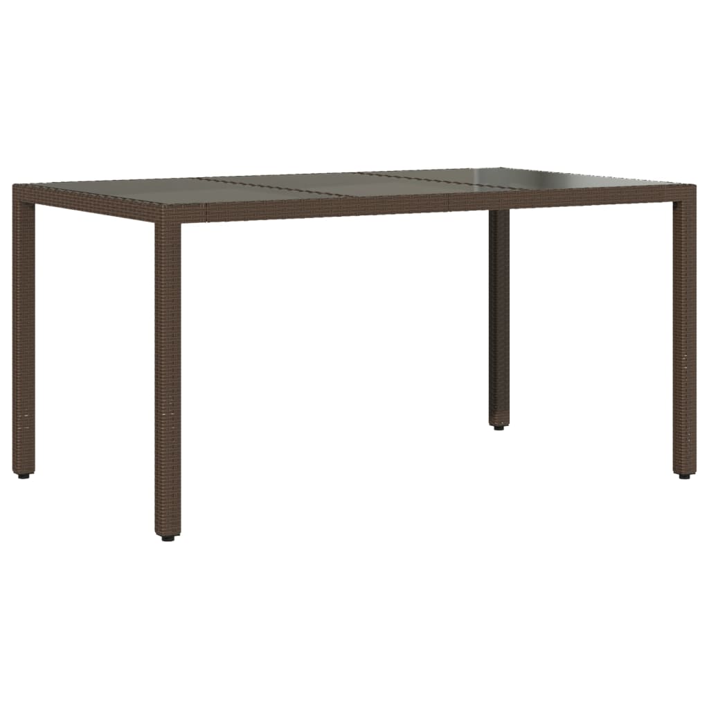 vidaXL 7-tlg. Garten-Essgruppe mit Kissen Braun Poly Rattan und Glas