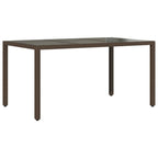 vidaXL 7-tlg. Garten-Essgruppe mit Kissen Braun Poly Rattan und Glas