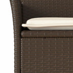 vidaXL 7-tlg. Garten-Essgruppe mit Kissen Braun Poly Rattan und Glas