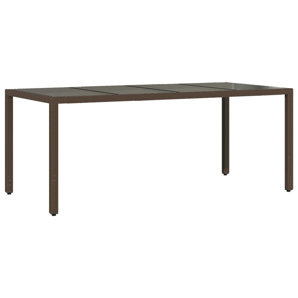 vidaXL 9-tlg. Garten-Essgruppe mit Kissen Braun Poly Rattan Glas