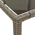 vidaXL 9-tlg. Garten-Essgruppe mit Kissen Hellgrau Poly Rattan & Glas
