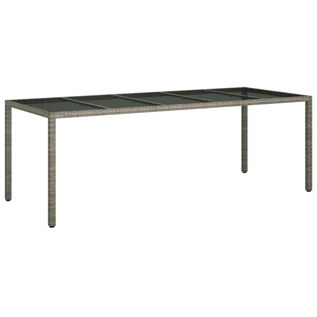 vidaXL 11-tlg. Garten-Essgruppe mit Kissen Grau Poly Rattan Glas