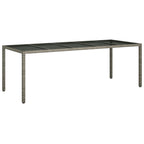 vidaXL 11-tlg. Garten-Essgruppe mit Kissen Grau Poly Rattan Glas