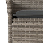 vidaXL 11-tlg. Garten-Essgruppe mit Kissen Grau Poly Rattan Glas