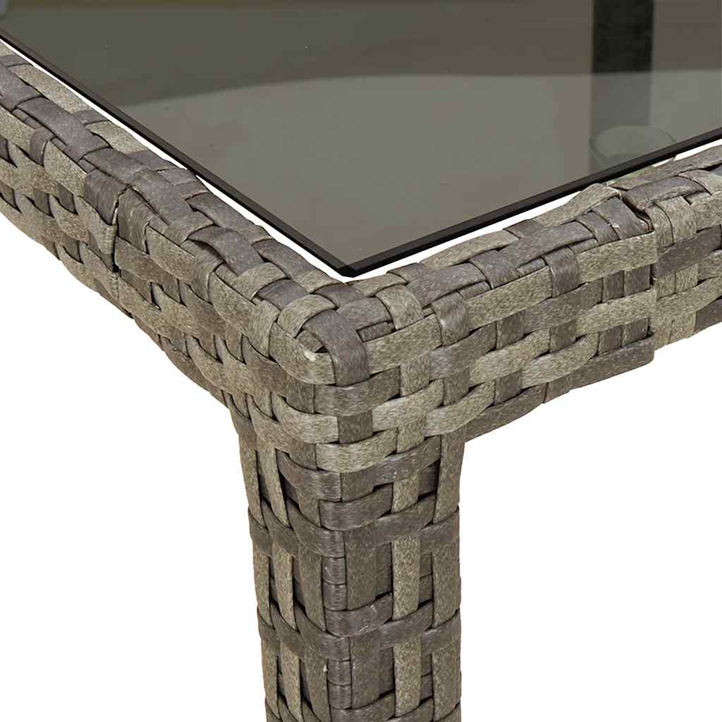 vidaXL 11-tlg. Garten-Essgruppe mit Kissen Grau Poly Rattan Glas