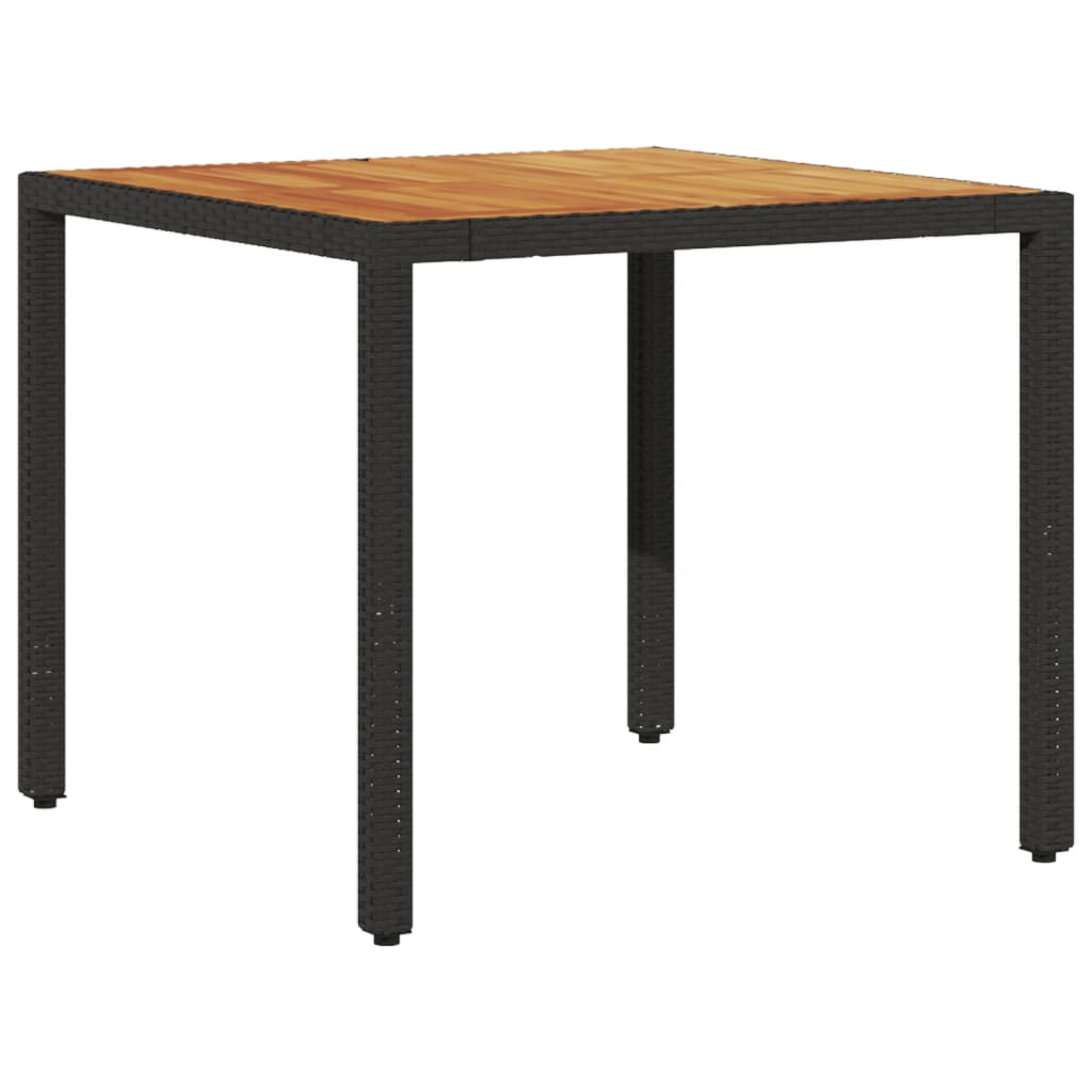 vidaXL 3-tlg. Garten-Essgruppe mit Kissen Schwarz Poly Rattan Akazie