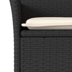 vidaXL 3-tlg. Garten-Essgruppe mit Kissen Schwarz Poly Rattan Akazie