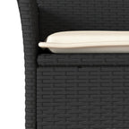 vidaXL 7-tlg. Garten-Essgruppe mit Kissen Schwarz Poly Rattan Akazie
