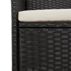 vidaXL 11-tlg. Garten-Essgruppe mit Kissen Schwarz Poly Rattan