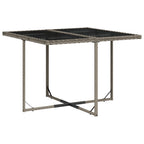 vidaXL 5-teiliges Garten-Ess-Set mit Kissen, grau, Polyrattan