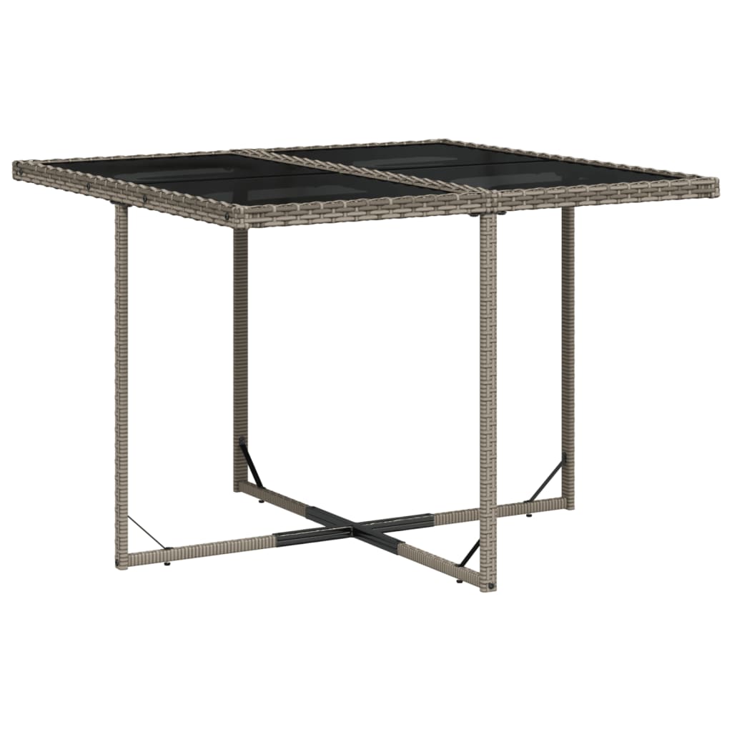 vidaXL 5-teiliges Garten-Ess-Set mit Kissen, grau, Polyrattan