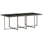 vidaXL 9-teiliges Garten-Ess-Set mit Kissen, grau, Polyrattan