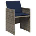 vidaXL 9-teiliges Garten-Ess-Set mit Kissen, grau, Polyrattan