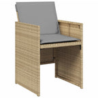 vidaXL 11-tlg. Garten-Essgruppe mit Kissen Beigemischung Poly Rattan