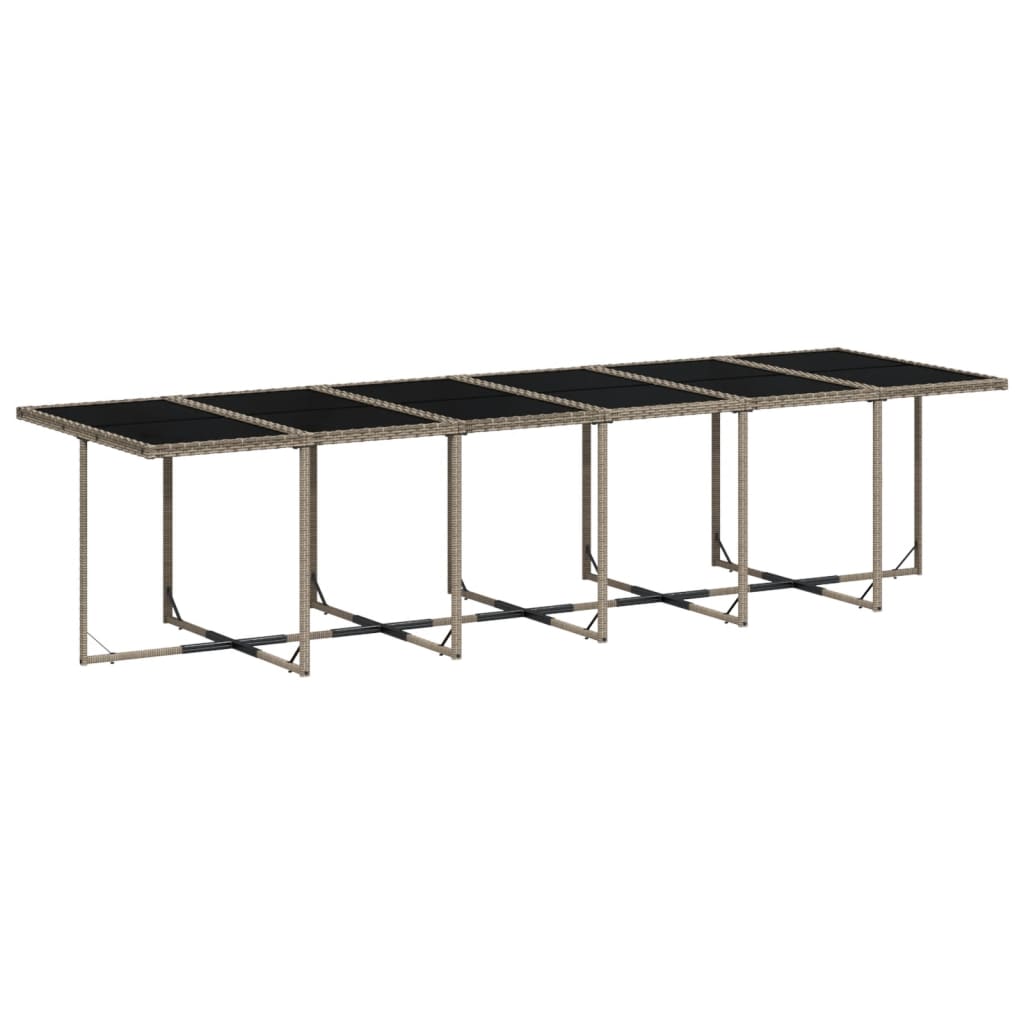 vidaXL 13-teiliges Garten-Ess-Set mit Kissen, grau, Polyrattan