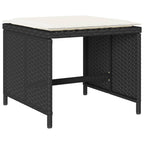 vidaXL 15-tlg. Garten-Essgruppe mit Kissen Schwarz Poly Rattan