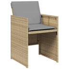 vidaXL 15-tlg. Garten-Essgruppe mit Kissen Beigemischung Poly Rattan