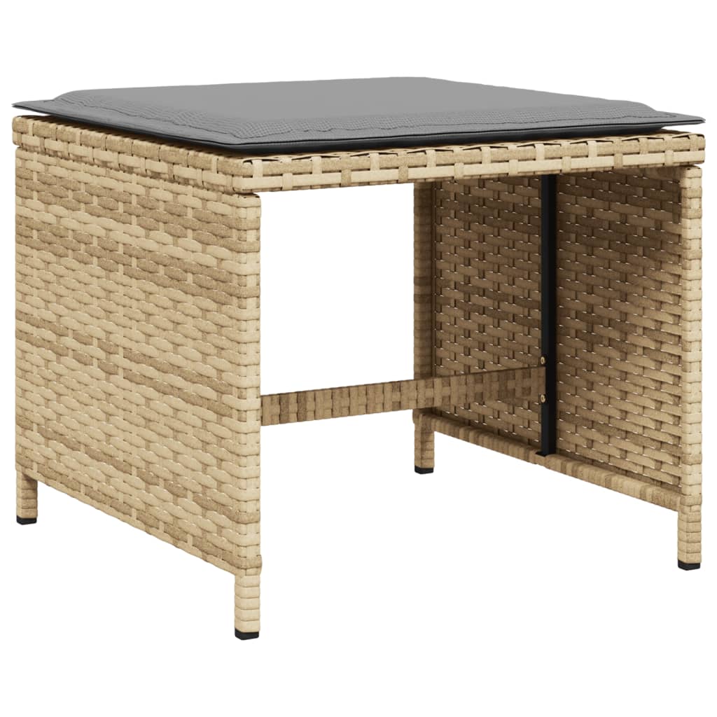 vidaXL 15-tlg. Garten-Essgruppe mit Kissen Beigemischung Poly Rattan