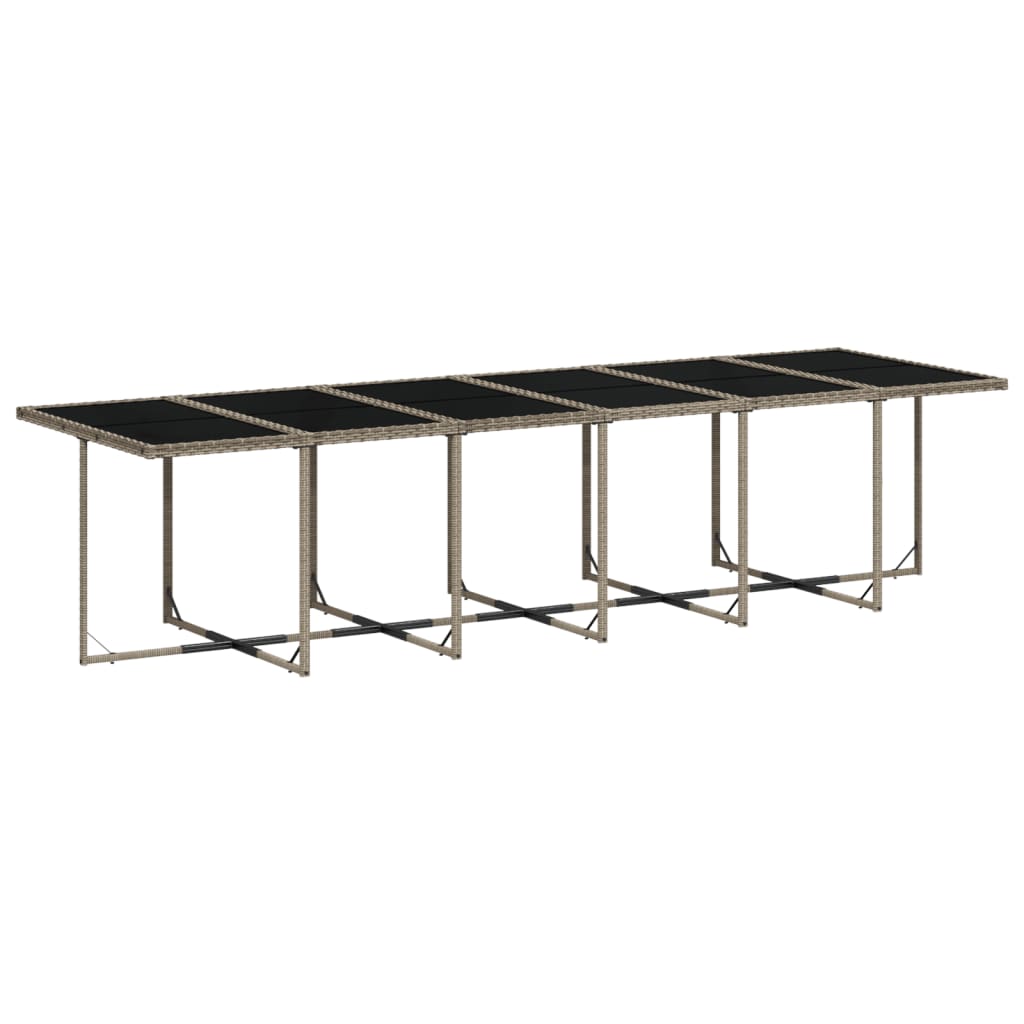 vidaXL 17-teiliges Garten-Ess-Set mit Kissen, grau, Polyrattan