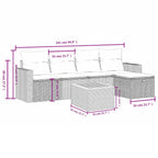vidaXL 6-teiliges Gartensofa-Set mit Kissen, grau, Polyrattan