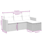 vidaXL 4-tlg. Garten-Sofagarnitur mit Kissen Beigemischung Poly Rattan