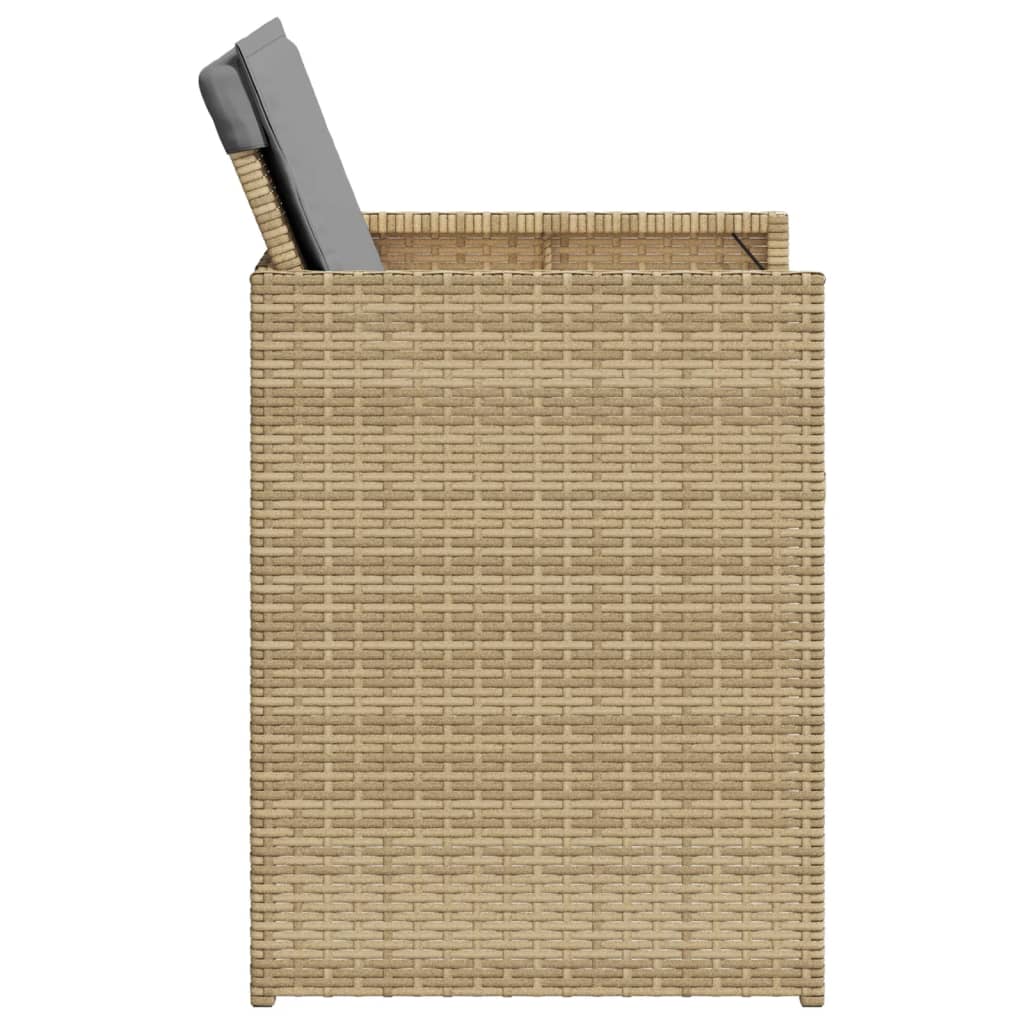 vidaXL Gartenstühle mit Kissen 4 Stk. Beigemischung Poly Rattan
