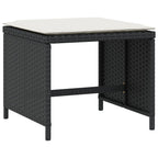 vidaXL Gartenhocker mit Kissen 4 Stk. Schwarz 40x40x35 cm Poly Rattan