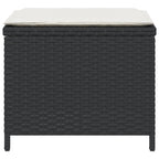 vidaXL Gartenhocker mit Kissen 4 Stk. Schwarz 40x40x35 cm Poly Rattan