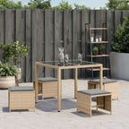 vidaXL Gartenhocker mit Kissen 4 Stk. Beigemischung Poly Rattan