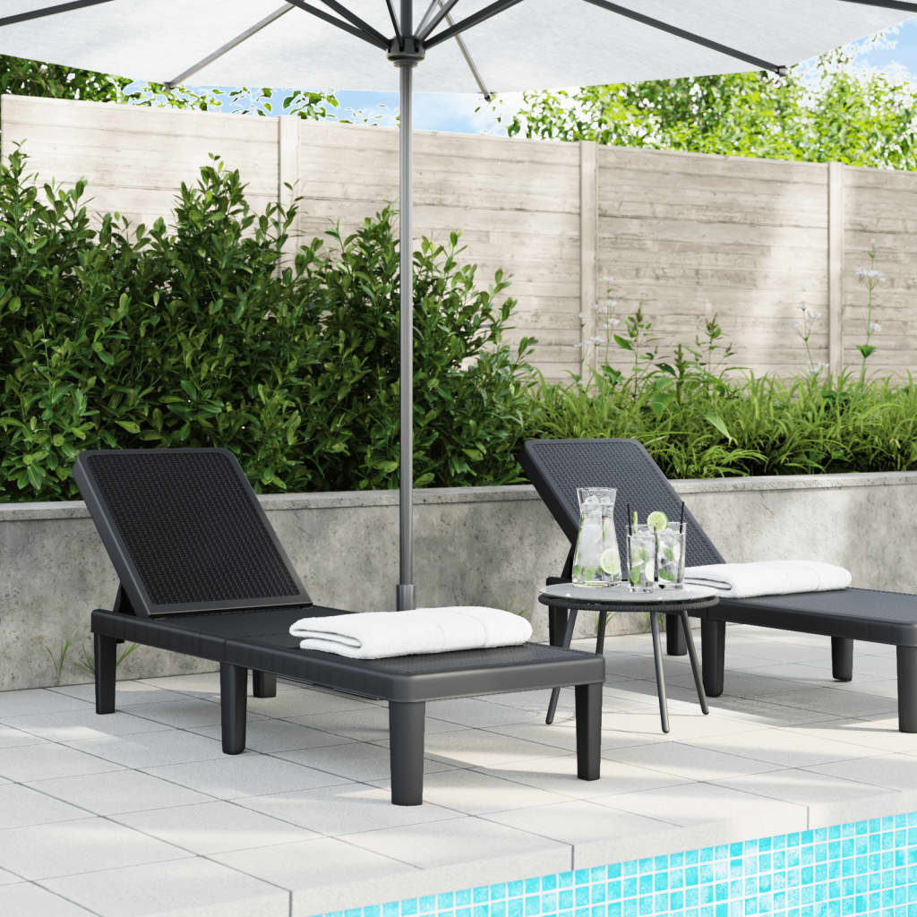vidaXL 4-fach Verstellbare Sonnenliege 155,5x57x28 cm Polypropylen