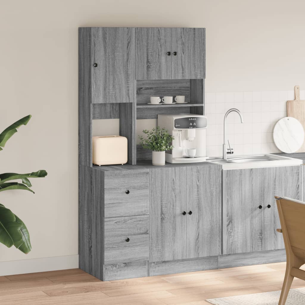 vidaXL Küchenschrank Grau Sonoma 95x50x180 cm Holzwerkstoff