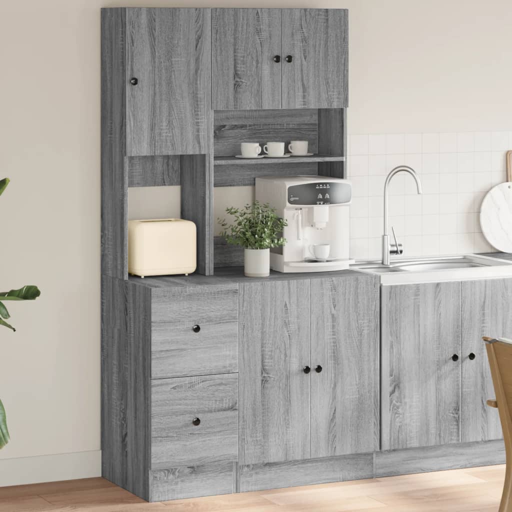 vidaXL Küchenschrank Grau Sonoma 95x50x180 cm Holzwerkstoff