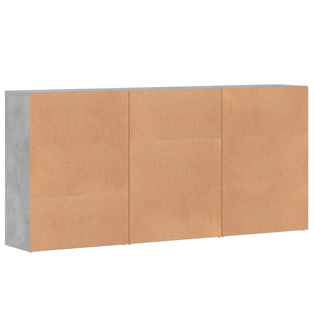 vidaXL Sideboards 3 Stk. Betongrau 60x31x84 cm Holzwerkstoff