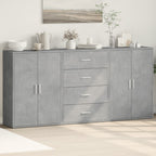 vidaXL Sideboards 3 Stk. Betongrau 60x31x84 cm Holzwerkstoff