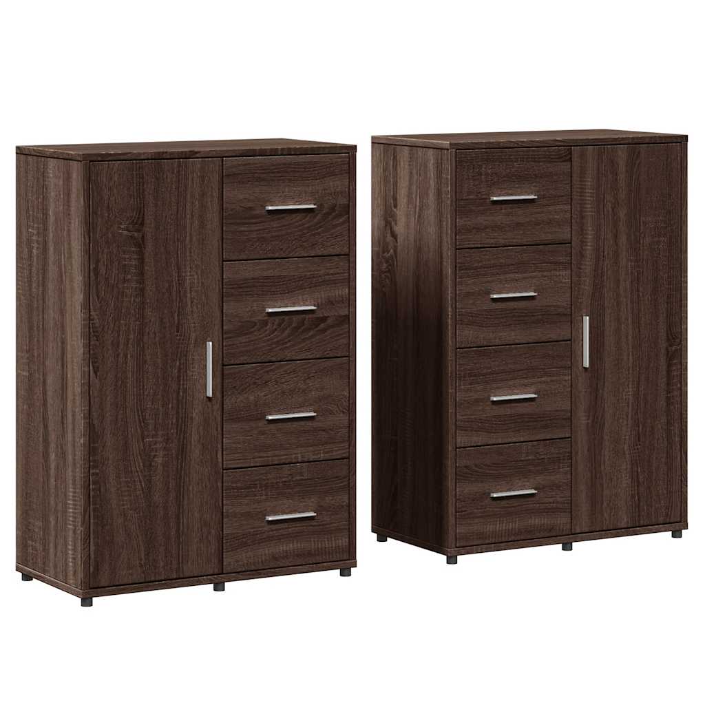 vidaXL Sideboards 2 Stk. Braun Eichen-Optik 60x31x84 cm Holzwerkstoff