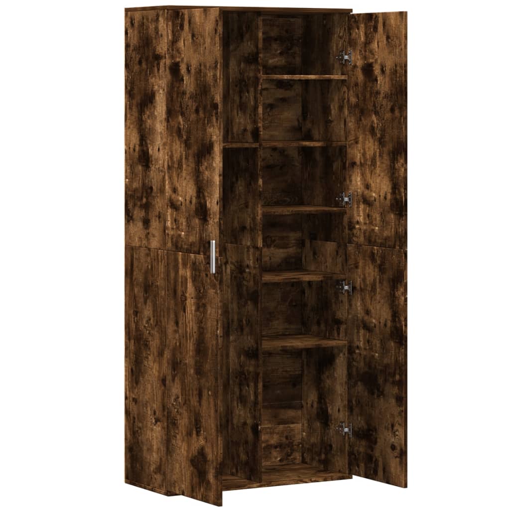 vidaXL Highboard Räuchereiche 80x35x180 cm Holzwerkstoff