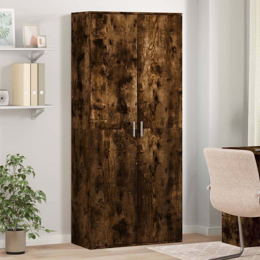 vidaXL Highboard Räuchereiche 80x35x180 cm Holzwerkstoff