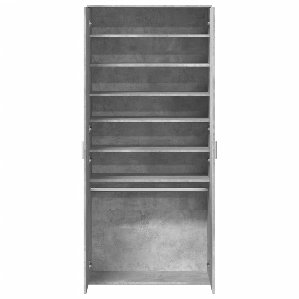 vidaXL Schuhschrank Betongrau 80x39x178 cm Holzwerkstoff