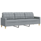vidaXL 3-Sitzer-Sofa Hellgrau 210 cm Stoff