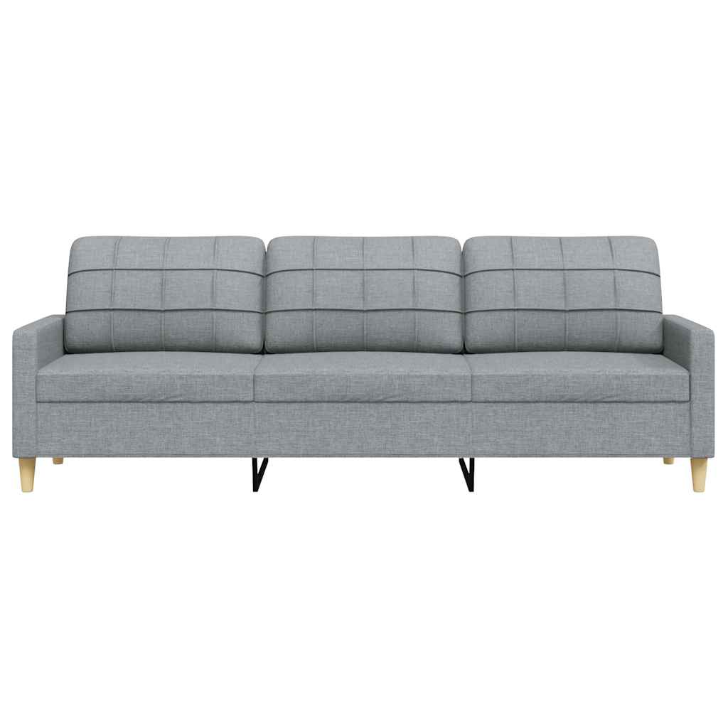 vidaXL 3-Sitzer-Sofa Hellgrau 210 cm Stoff