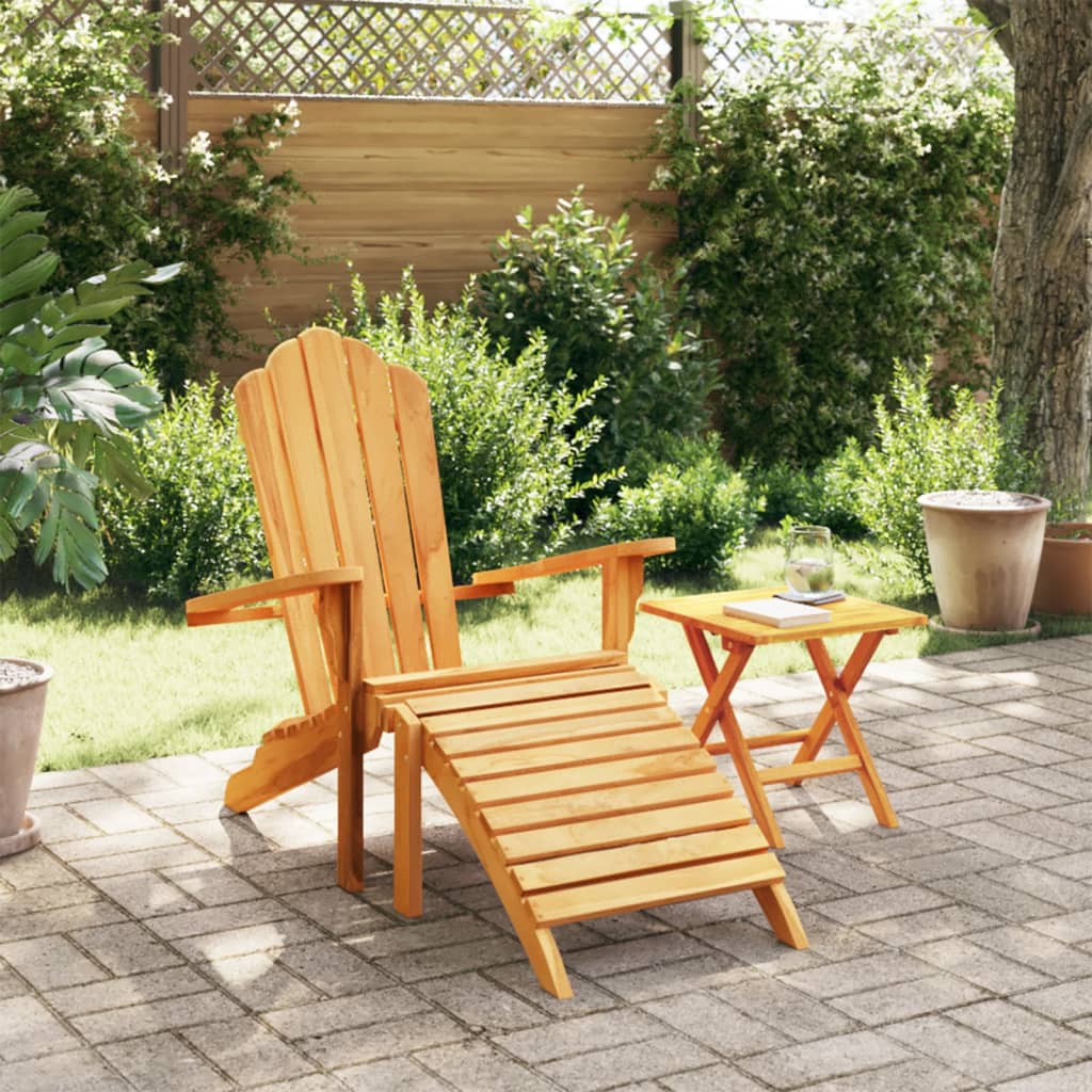 vidaXL Adirondack-Gartenstuhl mit Fußstütze Massivholz Teak