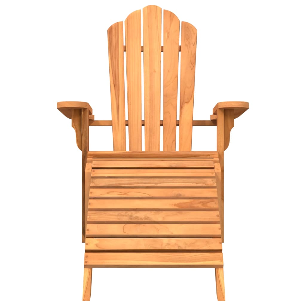 vidaXL Adirondack-Gartenstuhl mit Fußstütze Massivholz Teak